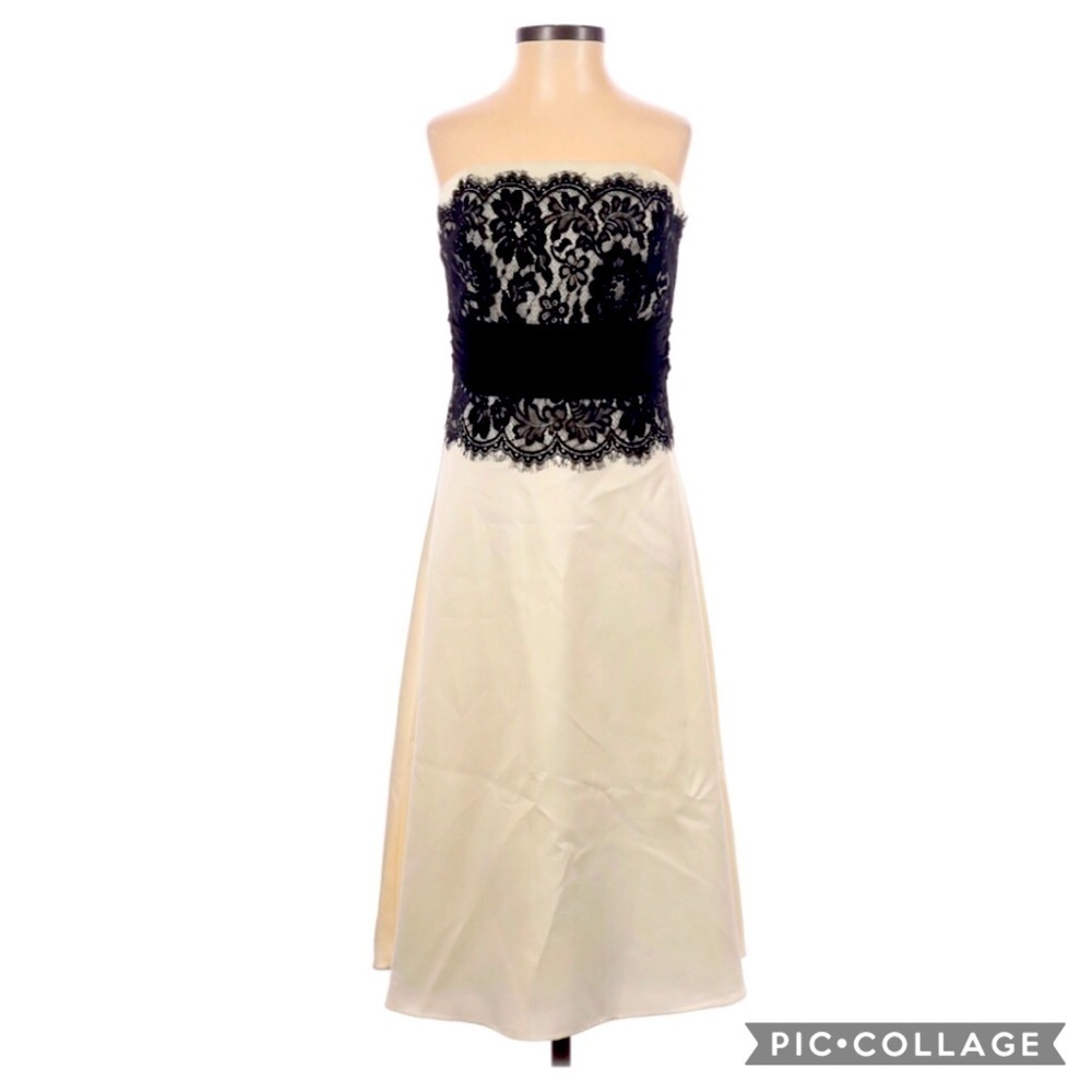 WHBM Satin & Lace Formal Elegant Cocktail Dress